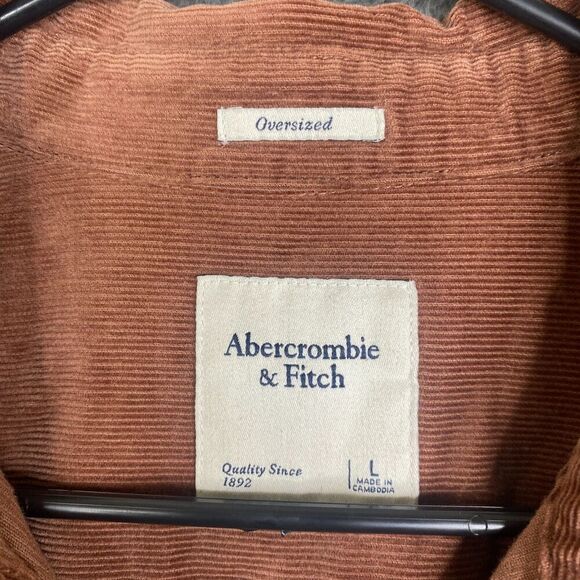 Abercrombie Fitch Corduroy Button Up Shacket Grunge  Academia Oversized Size L - Picture 5 of 9